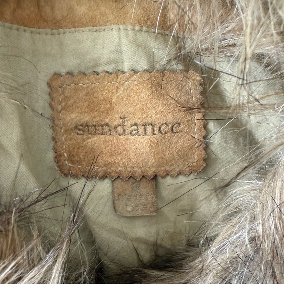 Sundance Leather Vest With Faux Fir Trim - Picture 7 of 9